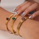 French style vintage style hand decoration  stainless steel inlaid bracelet