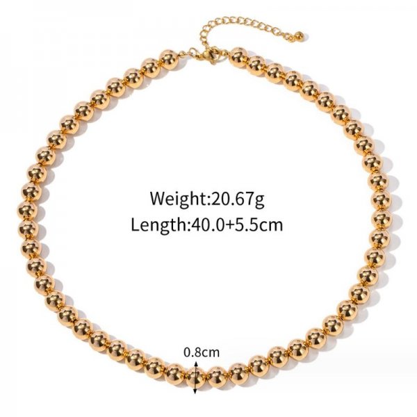 Stainless Steel copper Plated Bead Necklace