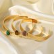 French style vintage style hand decoration  stainless steel inlaid bracelet