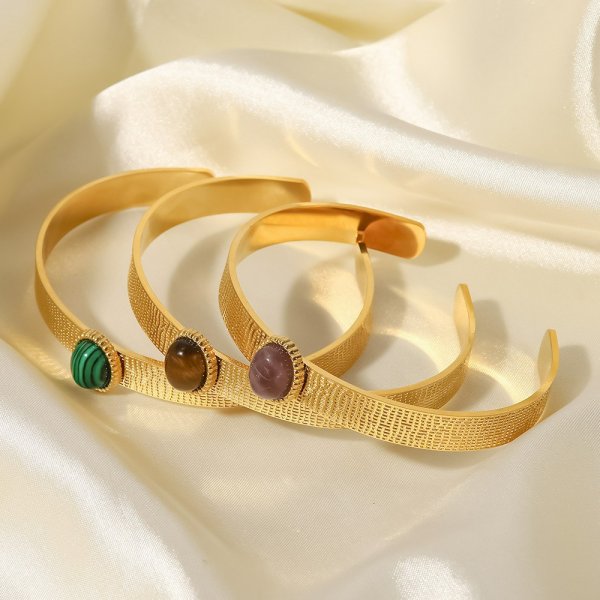 French style vintage style hand decoration  stainless steel inlaid bracelet
